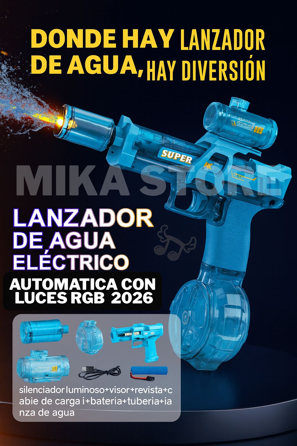 Lanzador de Agua Eléctrico Recargable ⚡💦