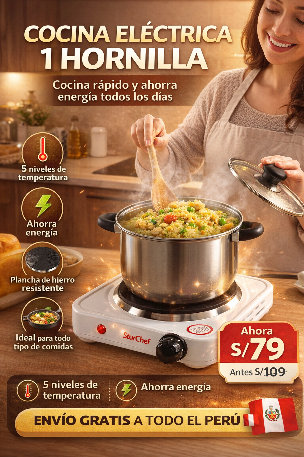 Cocina Eléctrica⚡1 HORNILLA