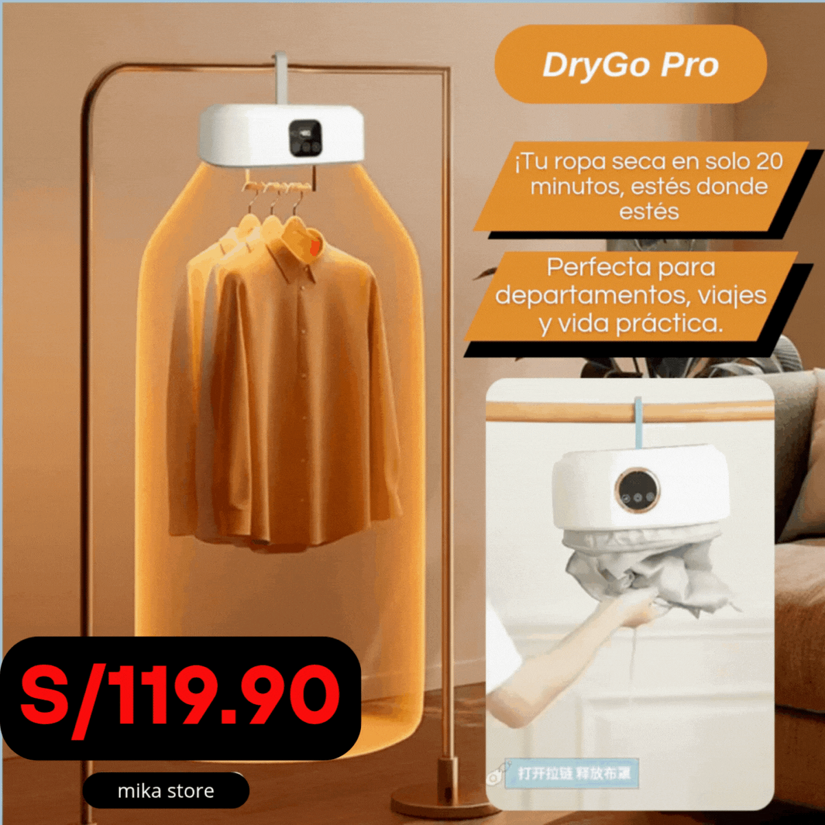 SECADORA DE ROPA PORTATÍL PREMIUN