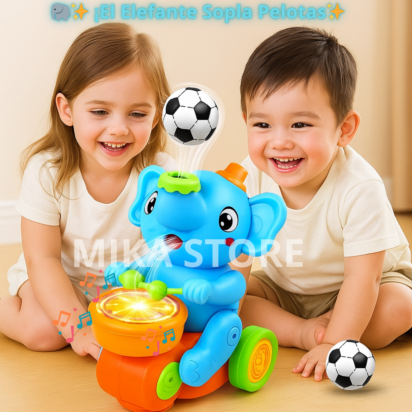 🐘✨ Juguete Elefante Sopla Pelotas